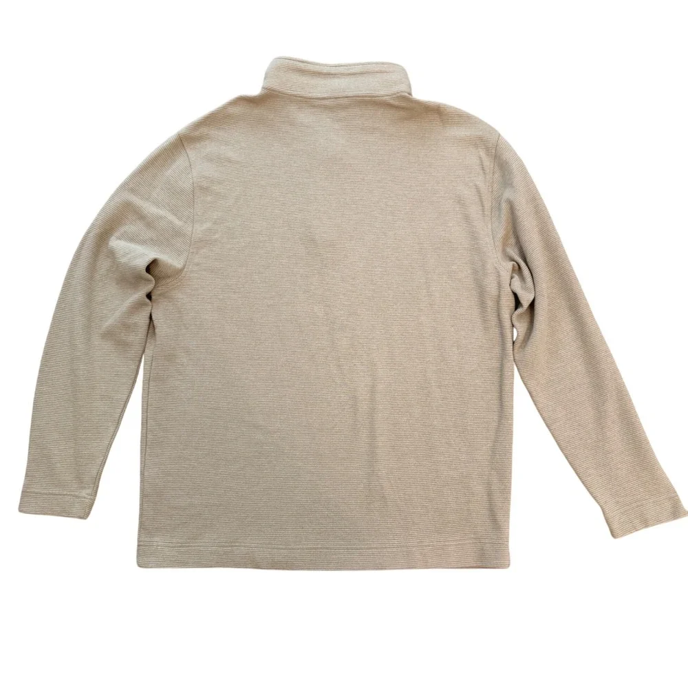 Van Heusen Pullover Mens XL Tan Flex Quarter-Zip Ribbed Knit Mock Neck Sweater